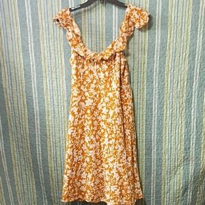 Floral Orange and White Dress